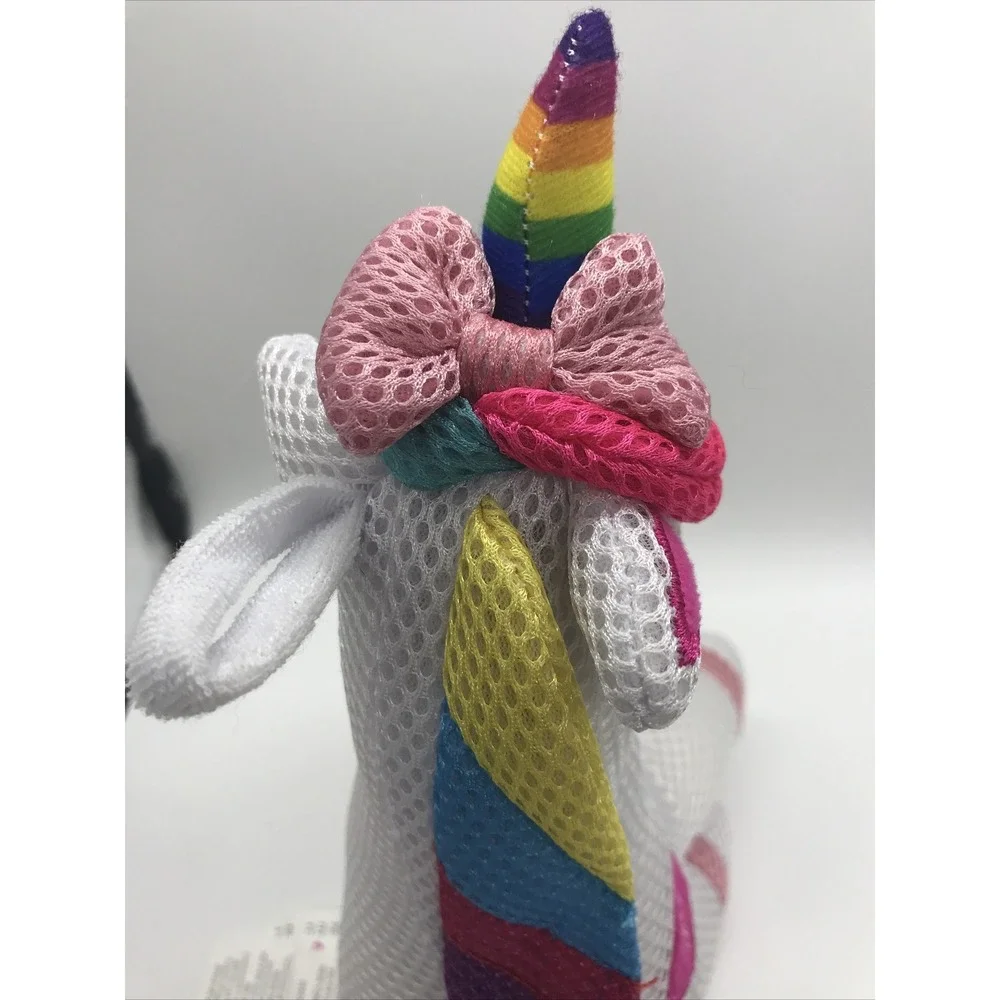 Nickelodeon Jojo Siwa White Mesh Unicorn Plush Rainbow Mane 8 in Tall
